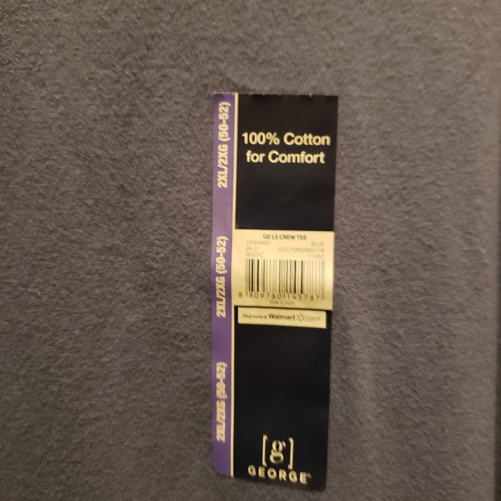 George Blue Long Sleeeve Crew Tee Size‎ 2XL - Picture 3 of 9